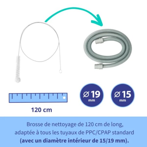 Brosse pour tuyaux PPC/CPAP en acier inoxydable oxyhero brush – 19mm - Image 5